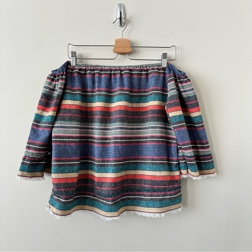 Anthropologie-DRA Stripe Cotton Off Shoulder Spring/Summer Top (Size:Large)